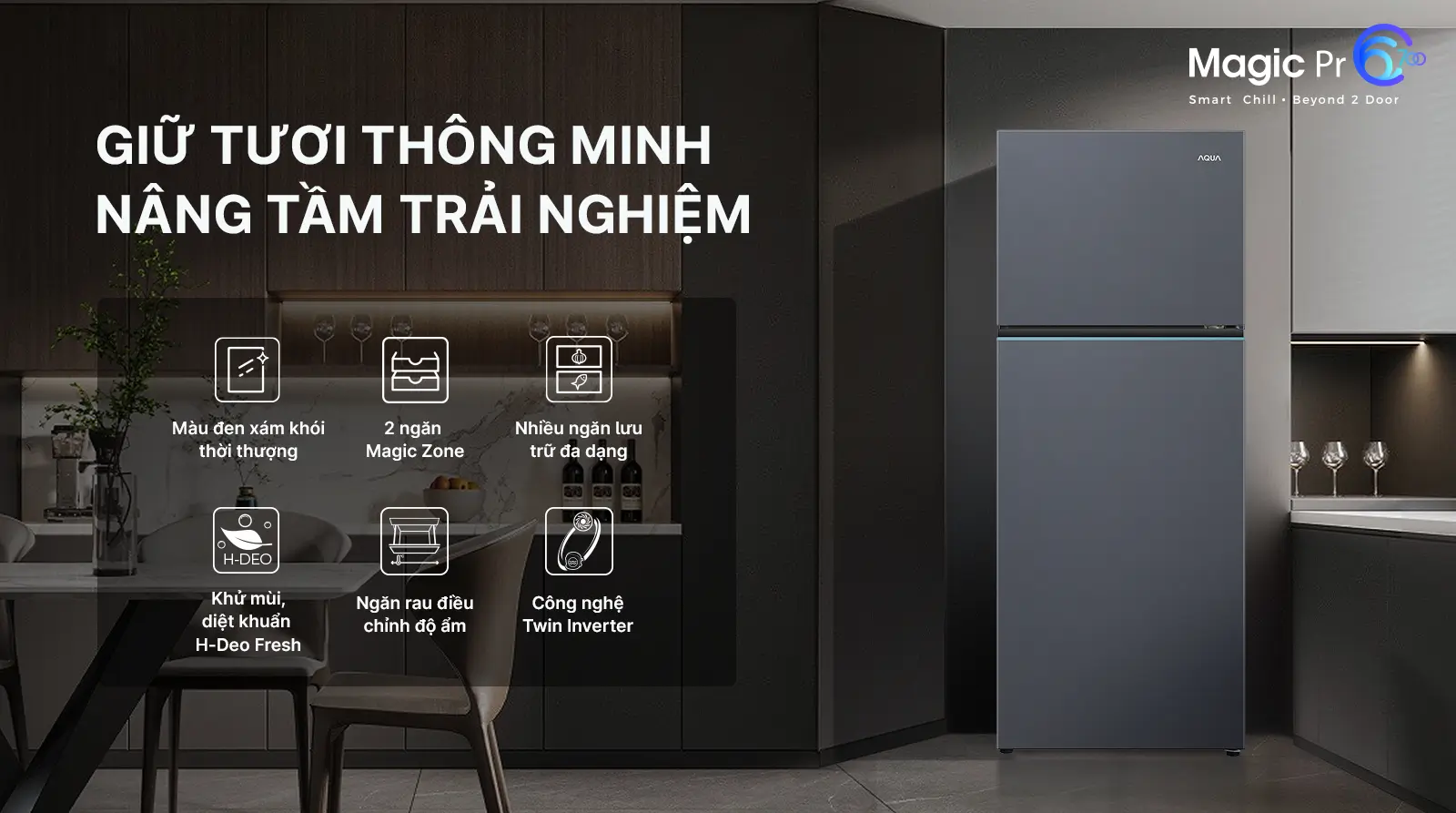 Tủ lạnh Aqua 455 lít Inverter AQR-T518FA(SL)